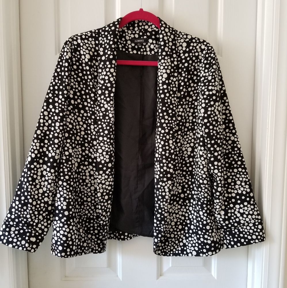 Elementz Black Blazer with White Circles